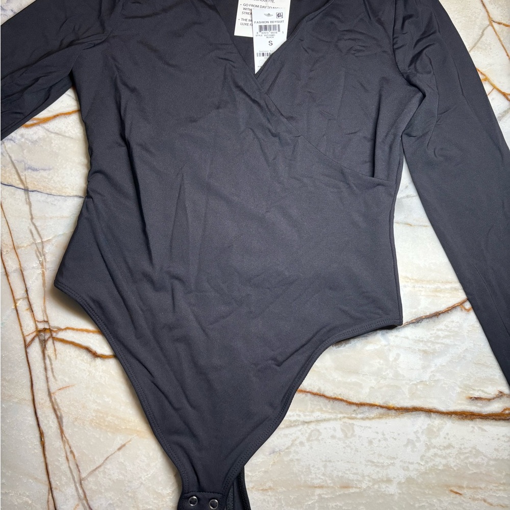 Elegant Black Long Sleeve Bodysuit